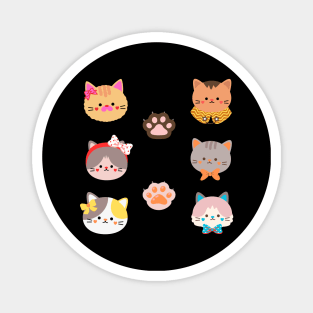 Cute Cat Miaw - Cat Head illustration Magnet